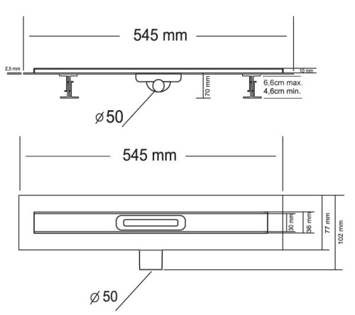 Трап для душа Vincea SAY CARMINE 510.50.P.DUZ
