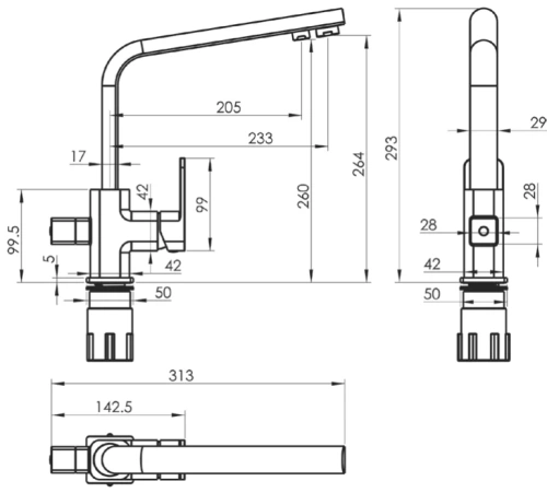Смеситель для мойки Vivi Felice 1617-8 Latte