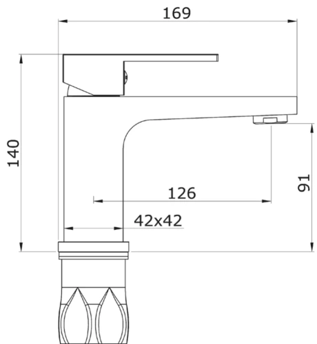 Смеситель для умывальника Vivi Felice 0730 NICHEL