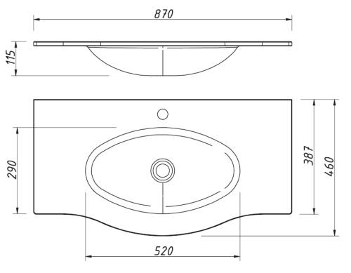 Умывальник Caprigo Nokturn 90 OW15-1313-B002