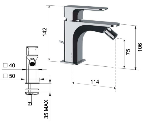 Смеситель для биде Daniel Tiara TA604DP