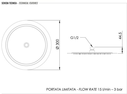 Верхний душ Daniel A578CM3015