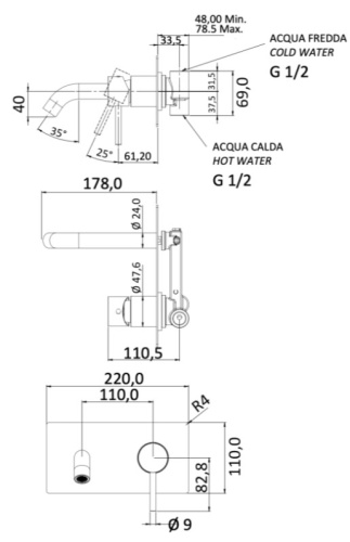 Смеситель для раковины Mariani Next B37565NS