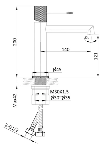 Смеситель для раковины Vincea Desire VBF-1D1GM