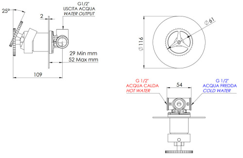 Смеситель для душа Remer Chrono CH30LBG, золото брашированное