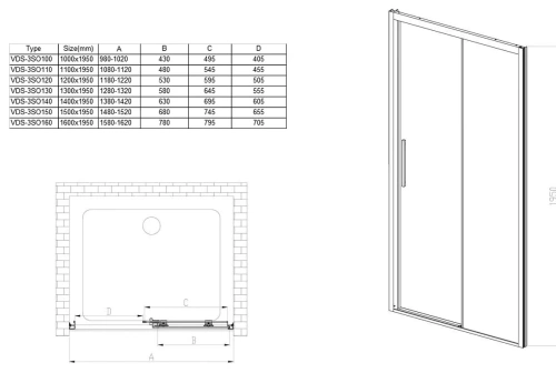 Душевая дверь Vincea Soft VDS-3SO150CL