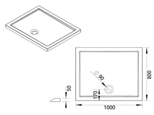Душевой поддон Vincea VST-5AR-8010