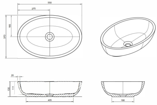 Умывальник Knief Oval Shape Pyrit 70201030