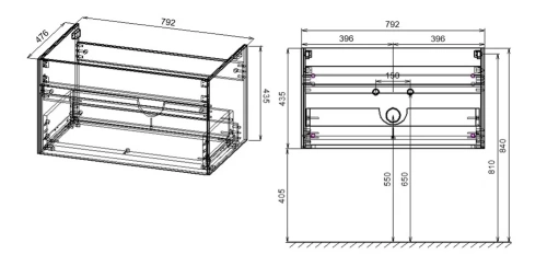 Тумба подвесная Vincea Chiara 800 N.Oak VMC-2C800NO