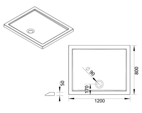 Душевой поддон Vincea VST-5AR-8012