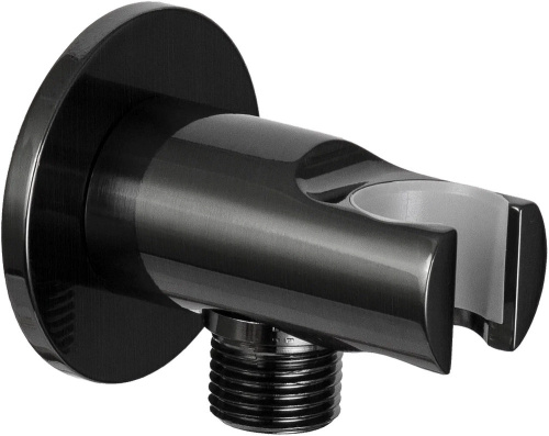 Держатель ручного душа с подключением Remer 337MCFP, черный брашированный хром