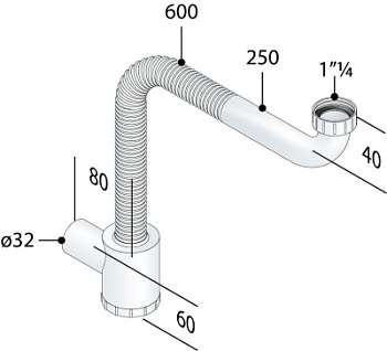 Сифон мебельный 1"1/4 OMP Tea 1950.600.5