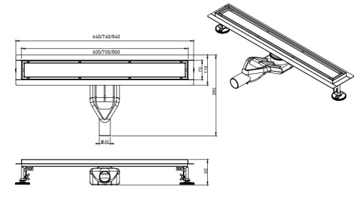 Трап для душа CeramaLux CL6138-60