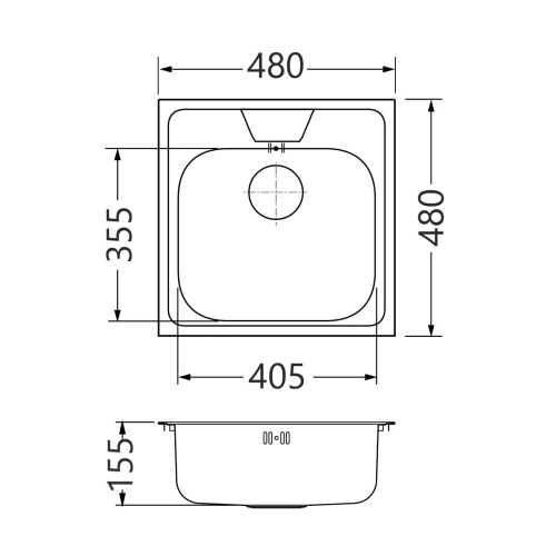 Мойка для кухни Alveus GENESIS ALLUX 70 LEI-90 480х480 1124150