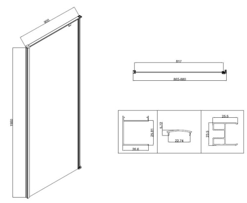 Душевой уголок Vincea Slim-N VSR-5SN9010CLB