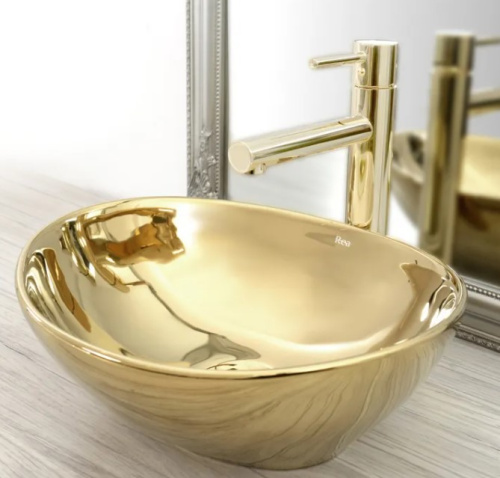 Смеситель для умывальника Rea Tess Gold B8803