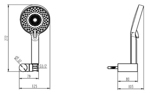 Ручной душ со шлангом Caprigo 98-552-crm