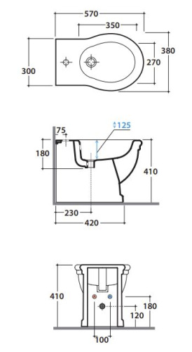 Биде напольное Globo Paestum PA026BI