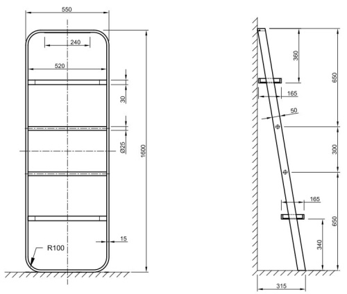 Лестница для ванной Knief K.Stone Oval 0600-296-01