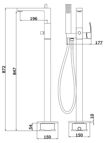 Смеситель для ванны Vivi Felice 1050 oro