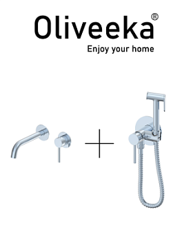 Гигиенический душ со смесителем Oliveeka OL-829902+88869017-CR, хром