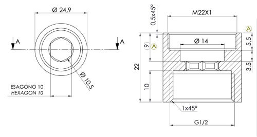 Переходник Remer М22 83RD12F22F