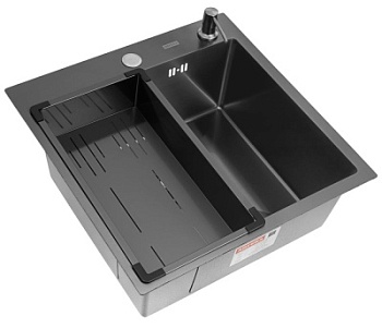 Комплект Arfeka Eco AR мойка 500*500, коландер G, дозатор black