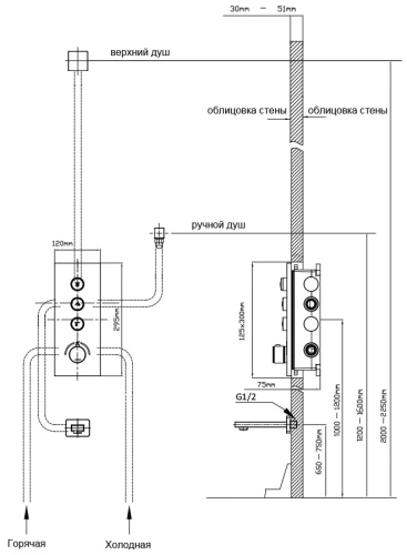 Душевая система Vincea Inspire VSFW-433TI5CH