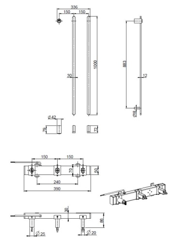 Полотенцесушитель электрический Vincea VTD-2VT1CH