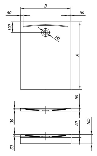 Душевой поддон Kolpa-san Evelin Tray Q 120x90 white 590110