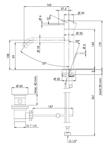 Смеситель для раковины Daniel Tokyo TK605X15
