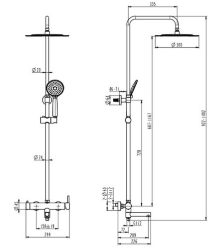 Душевая система Caprigo Don 53-315-brg