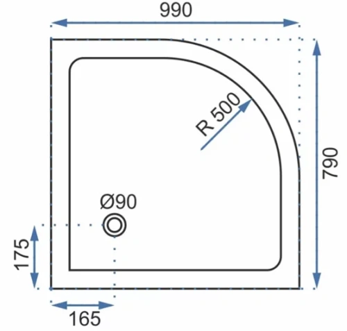 Душевой поддон Rea Look 100x80 white right K7906