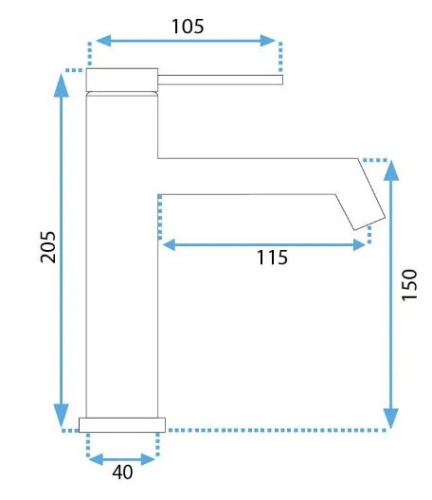 Смеситель для умывальника Rea Foss nikiel matt B5315