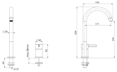 Смеситель для раковины Remer Metrica MC57LXV сталь