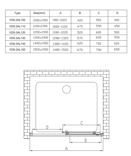 Душевая дверь Vincea Alpha VDS-3AL110CLB