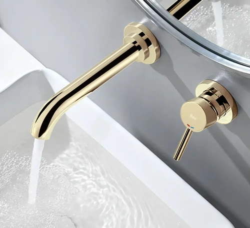 Смеситель для умывальника Rea Lungo long gold B0370