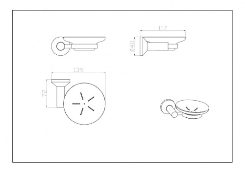 Мыльница CeramaLux Fleur 78304