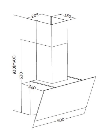 Вытяжка кухонная Zorg ATLANTIS 1060 60 S черная