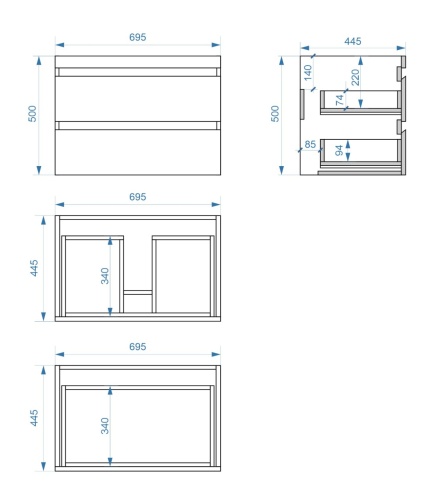 Тумба подвесная Vela Каскад Премиум 70П под Classica (дуб галифакс табак) TU617015