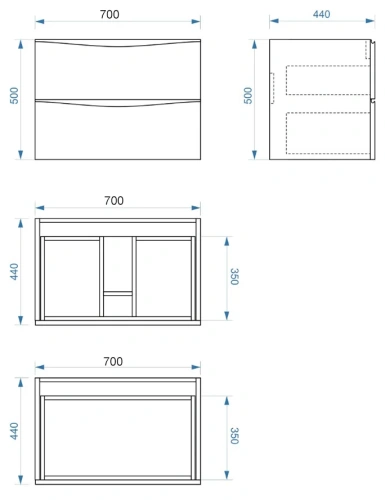 Тумба подвесная Vela Бриз 70П под Classica TU27050
