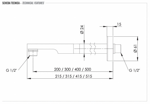 Кронштейн 30 см Remer 348N30BG, золото брашированное
