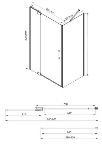 Душевой уголок Vincea Extra VSR-1E809090CLGM