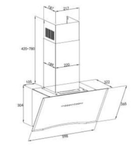 Вытяжка кухонная Zorg POLO 1080 60 S-GC черная