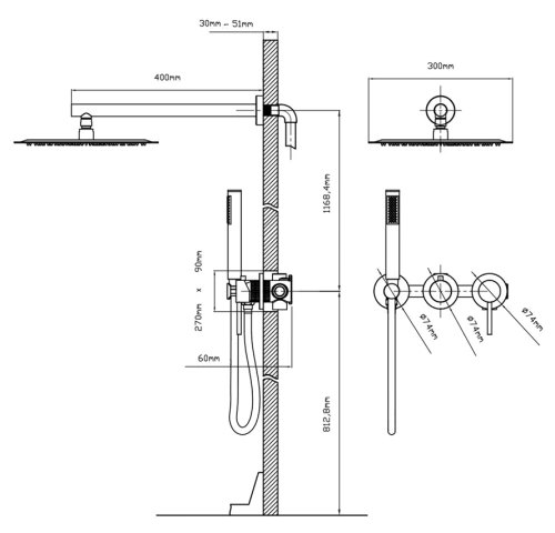 Душевая система Vincea Groove VSFW-4G01GM