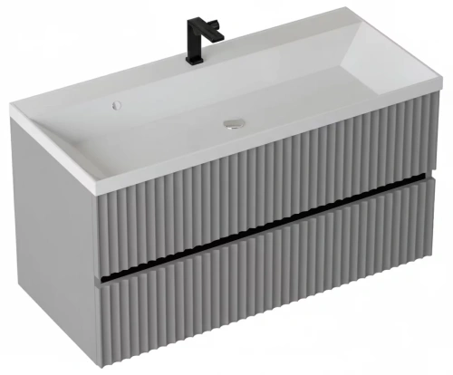 Тумба подвесная Vela Волна 80П под Classica (серый мат) черный гола TU2273