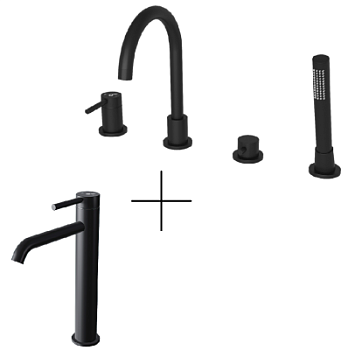 Душевая система для ванны со смесителем Oliveeka OL-669017+88239017-MB