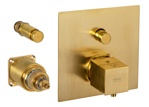 Смеситель для душа Remer Q-Elegance QT09KBBG, золото брашированное