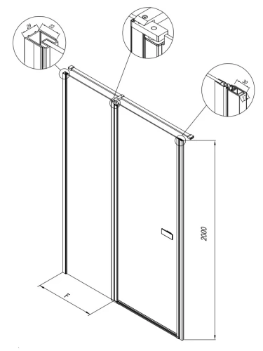 Душевая дверь Kolpa-San Andromeda N 160 black transparent 516800