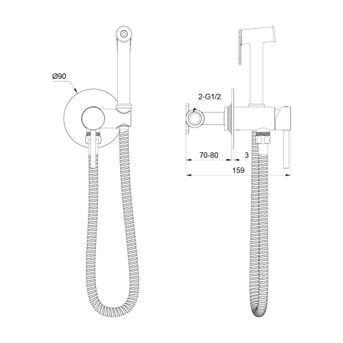 Гигиенический душ Oliveeka OL-829902-MB